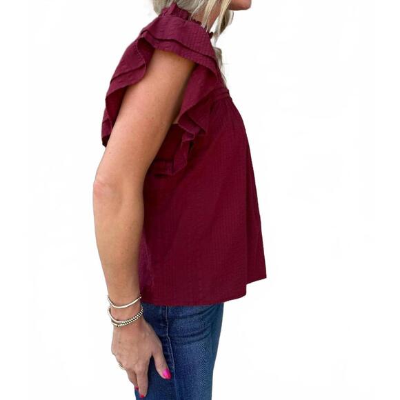 NEW THML flutter top in bordeaux - Picture 5 of 5